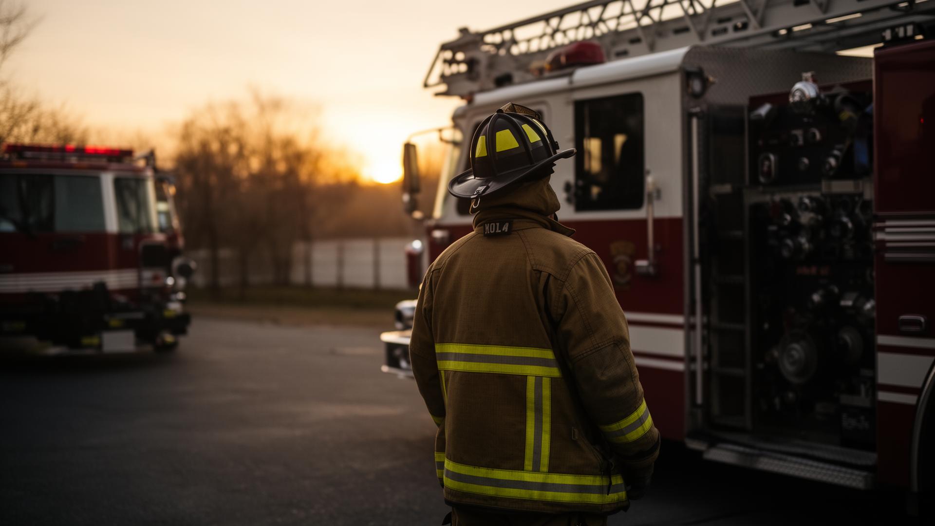 Firefighter in turnout gear